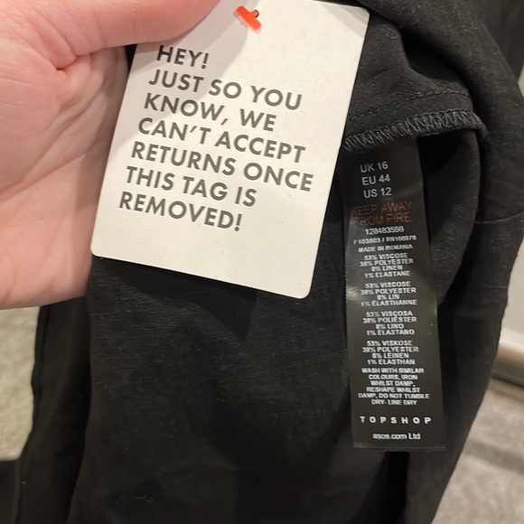 Top shop Bardot Midi Dress Black size 12 - Picture 6 of 11